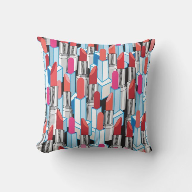 Seamless graphic pattern graphic colourful lipstic cushion (Front)