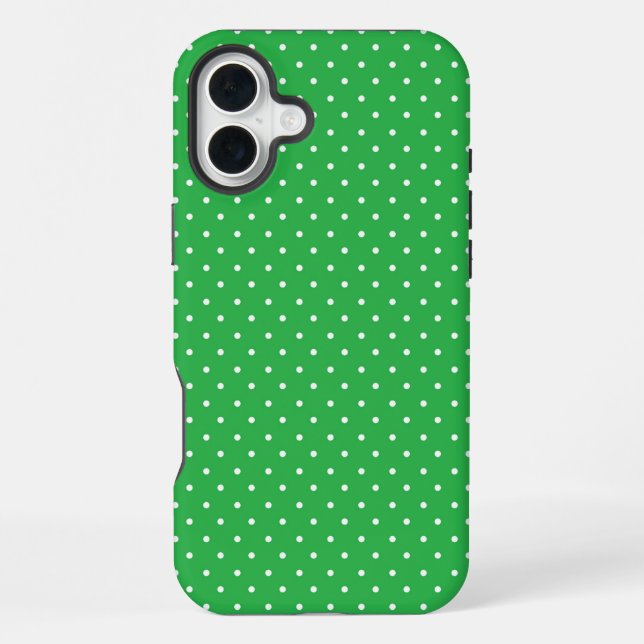 Seamless green background polka dot pattern iPhone case (Back)