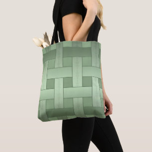 Seamless green silk lined striped pattern modern a tote bag