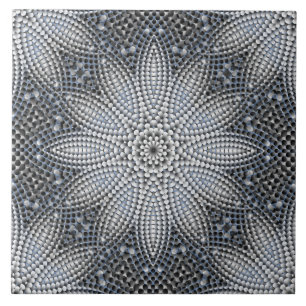 Seamless Grey Floral Ceramic Tile
