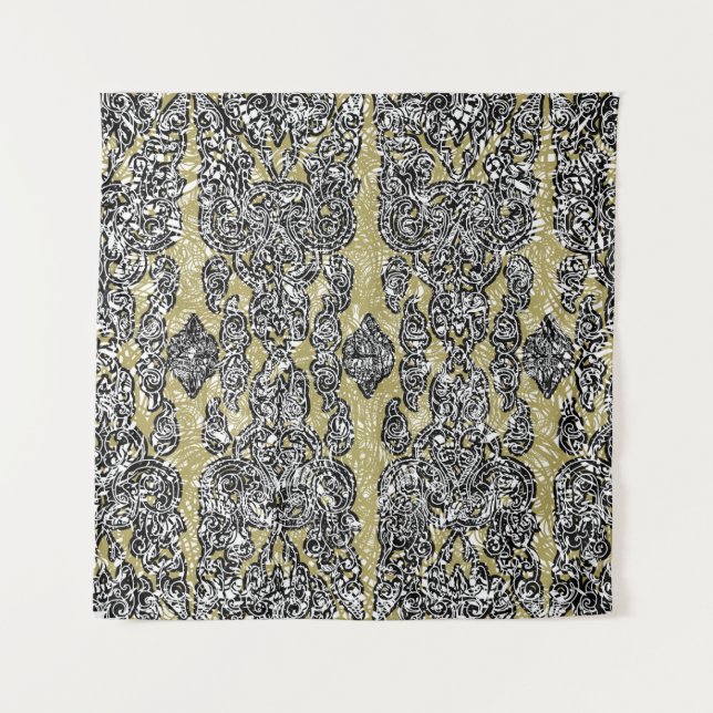  seamless grunge Cambodian floral patternethnic,ab Tapestry (Front)