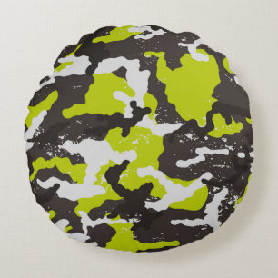 Seamless grunge camouflage background. Camouflage Round Cushion