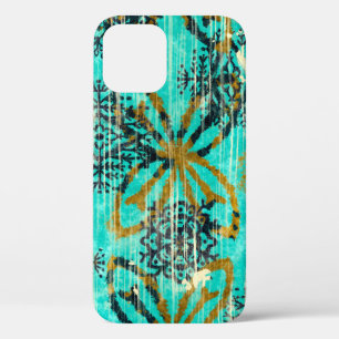 Seamless grungy tribal ethnic rug motif pattern. H iPhone 12 Case