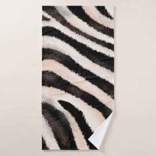 Seamless hand drawing zebra texture, animal print, bath towel