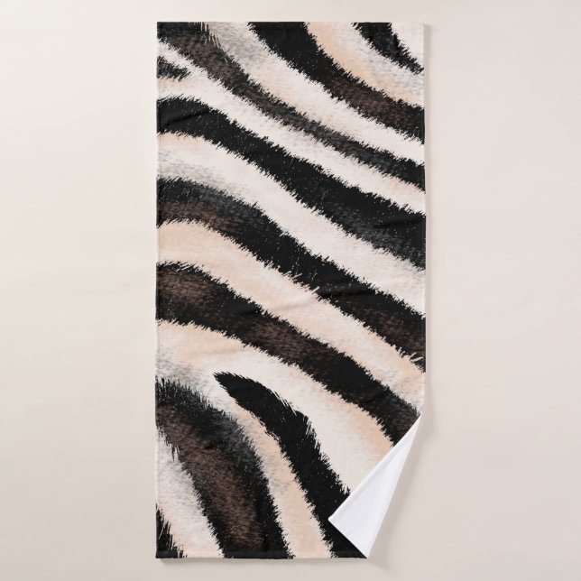 Seamless hand drawing zebra texture, animal print, bath towel (Bath Towel)