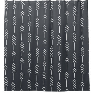 Seamless hand drawn geometric tribal pattern with  shower curtain