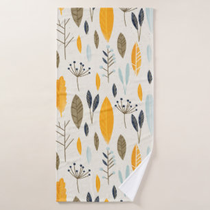 Seamless hand illustrated floral pattern on paper  bath towel