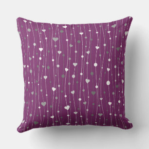 Seamless Heart Pattern Purple Graphic Cushion