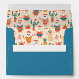Seamless Holiday Beach Pattern Blue Envelope