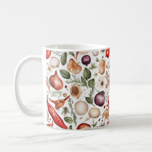 Seamless Illustration of A Variety of fruits veges Coffee Mug