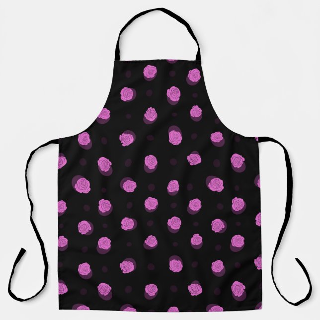  seamless ink pattern with abstract flowers in vio apron (Front)