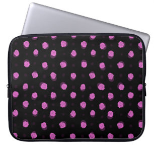 seamless ink pattern with abstract flowers in vio laptop sleeve