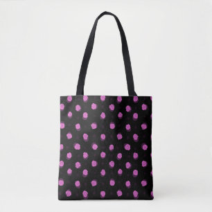 seamless ink pattern with abstract flowers in vio tote bag