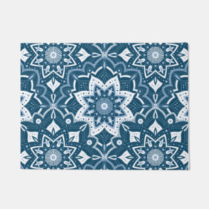 Seamless Islamic Art Colourful Blue  Doormat