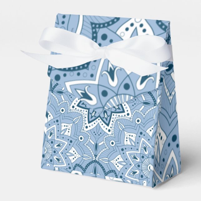 Seamless Islamic Colourful Blue    Favour Box (Front Side)