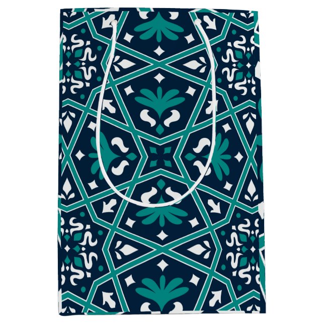 Seamless Islamic Colourful Ceramic    Medium Gift Bag (Front)