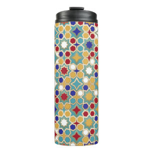 Seamless Islamic patterns in colour. Islamic ornam Thermal Tumbler