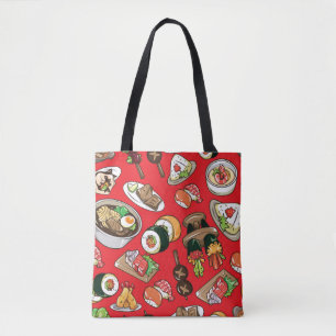 seamless Japanese food pattern Tote Bag