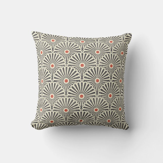 Seamless japanese vintage pattern on texture backg cushion (Front)