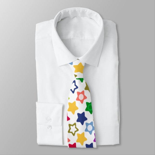 Seamless kids fun cartoon stars colourful bright w tie (Tied)