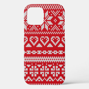 Seamless knitting pattern Norway festive sweater d iPhone 12 Case