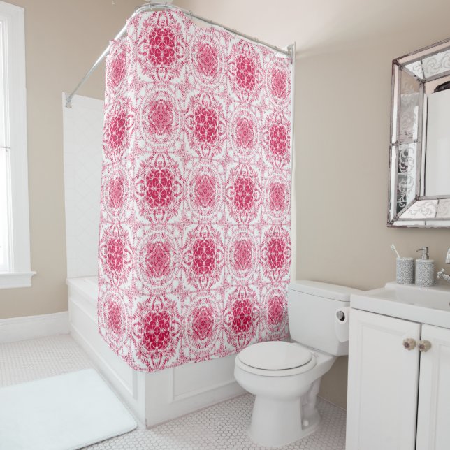 Seamless lace ornamental decoration pattern elegan shower curtain (In Situ)