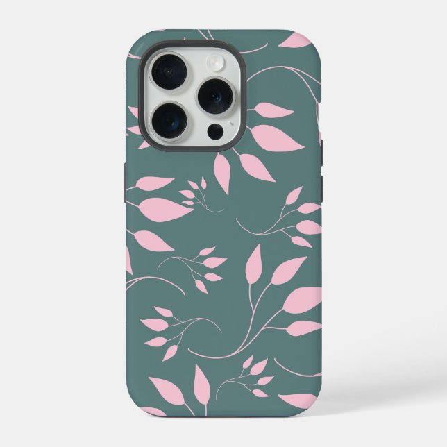 Seamless leaves pattern iPhone case (Back)