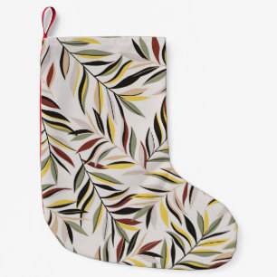 seamless leaves pattern on grey backgroundpattern, small christmas stocking