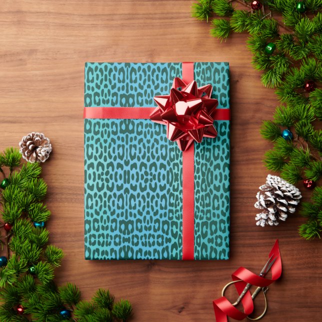 Seamless leopard geometric decorative pattern wrapping paper (Holiday Gift)