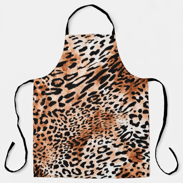 Seamless leopard pattern, african animal print apron (Front)