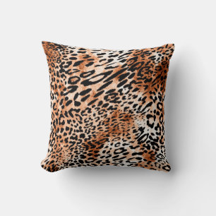 Seamless leopard pattern, african animal print cushion