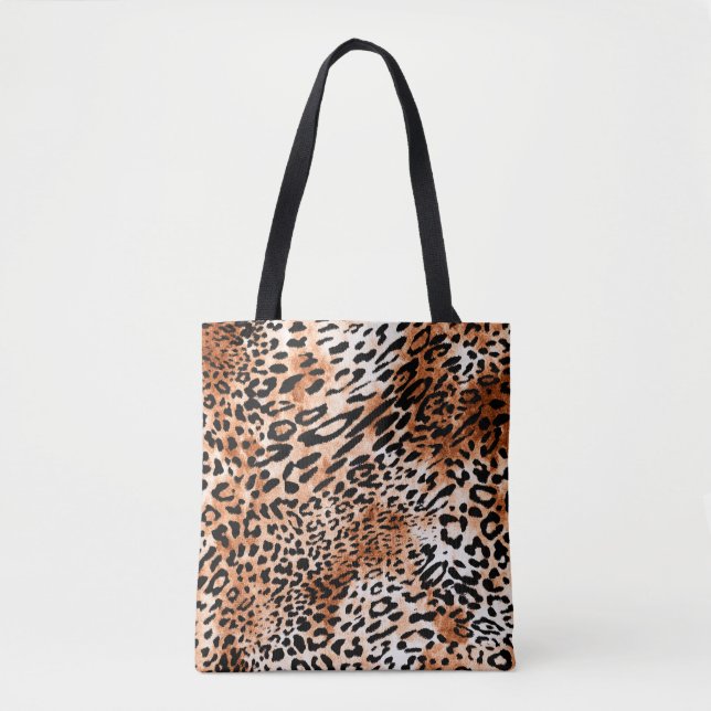Seamless leopard pattern, african animal print tote bag (Front)