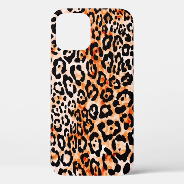 Seamless leopard pattern, hand drawing animal prin Case-Mate iPhone case (Back)