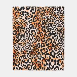 Seamless leopard pattern, hand drawing animal prin fleece blanket