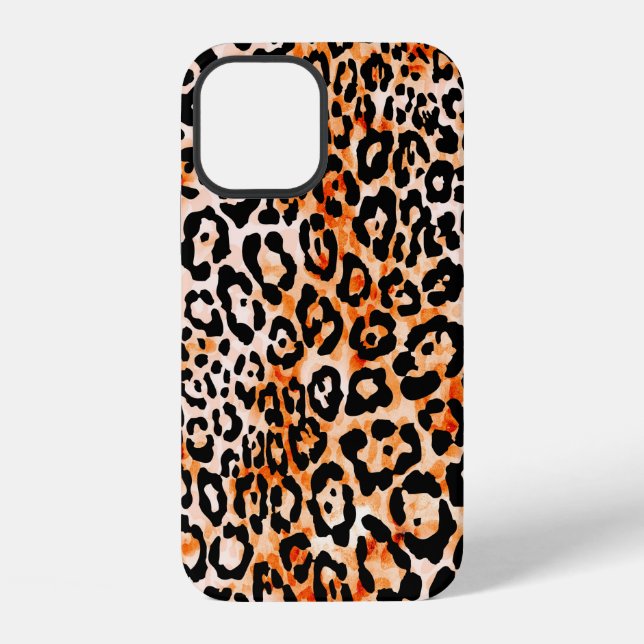 Seamless leopard pattern, hand drawing animal prin iPhone case (Back)