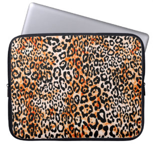 Seamless leopard pattern, hand drawing animal prin laptop sleeve
