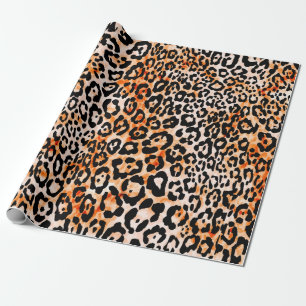 Seamless leopard pattern, hand drawing animal prin wrapping paper