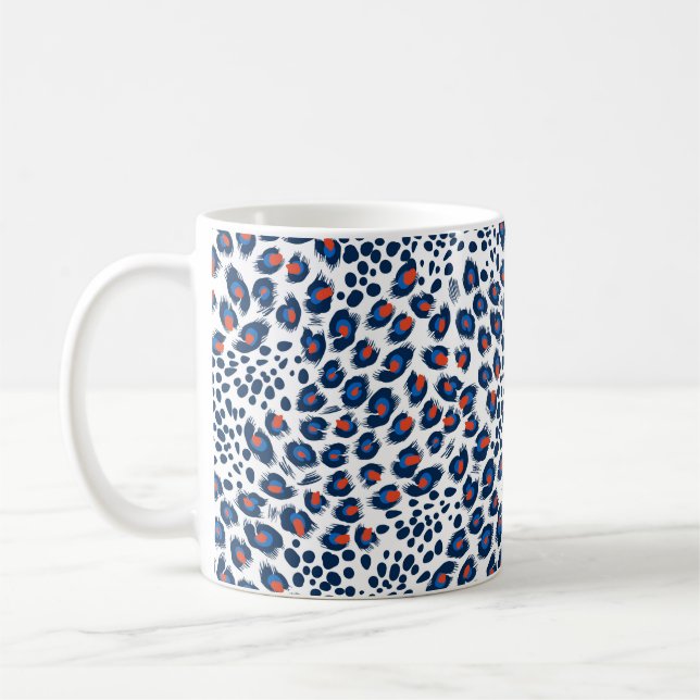 Seamless leopard skin pattern. Vintage.  Coffee Mug (Left)