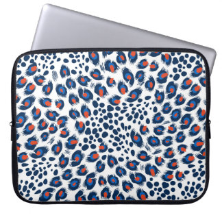 Seamless leopard skin pattern. Vintage.  Laptop Sleeve