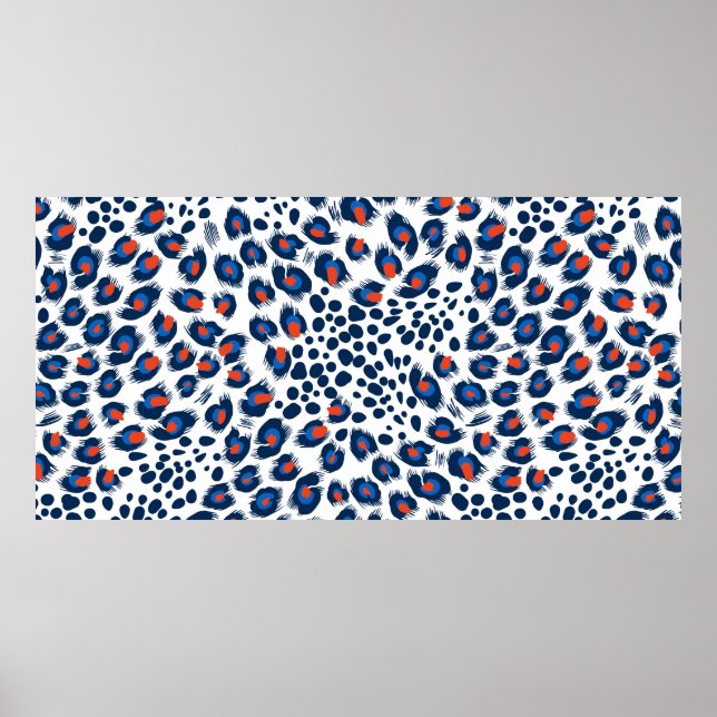 Seamless leopard skin pattern. Vintage.  Poster (Front)
