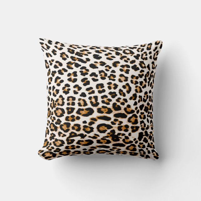 Seamless leopard texture, african animal print cushion (Front)