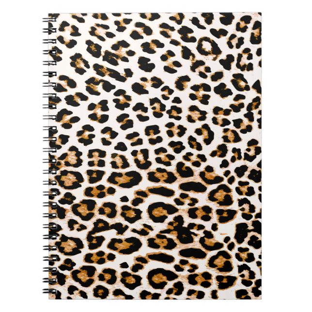 Seamless leopard texture, african animal print notebook (Front)