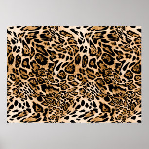 Seamless leopard texture, animal skin poster