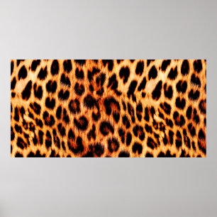Seamless leopard texture, leopard fur, african ani poster