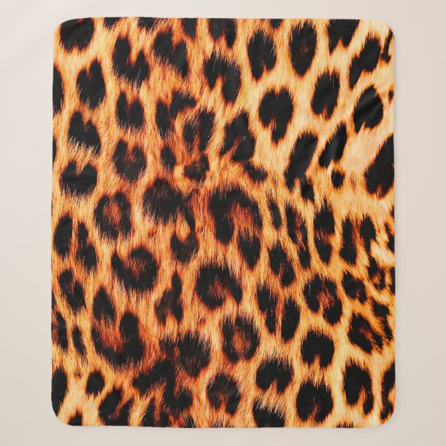 Seamless leopard texture, leopard fur, african ani sherpa blanket (Front)