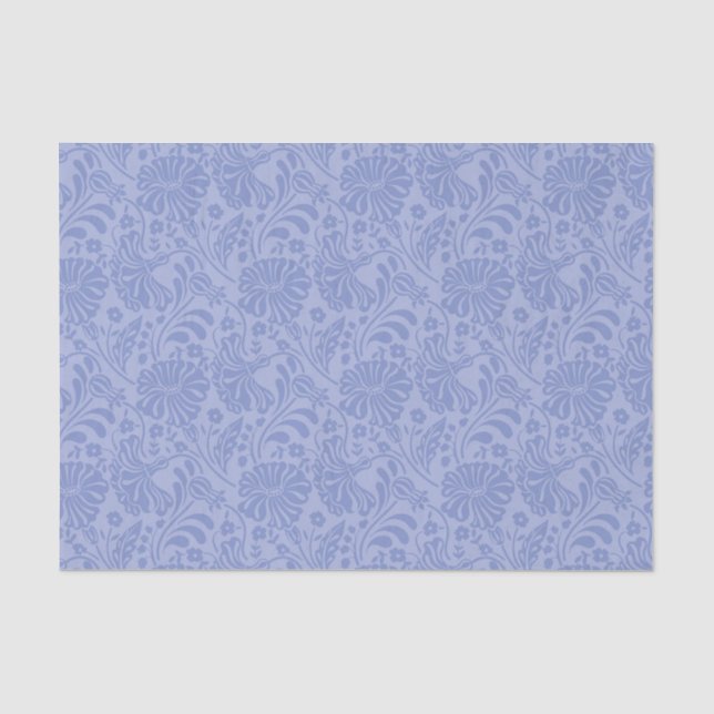 Seamless ligh blue flower pattern decoupage  tissue paper (Front)