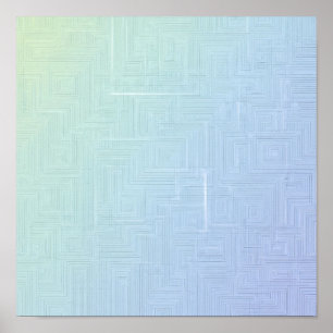 Seamless Light & Airy Layered Labyrinth Pattern Poster
