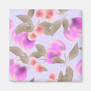 Seamless light plum fruits purple berries cherry p magnet