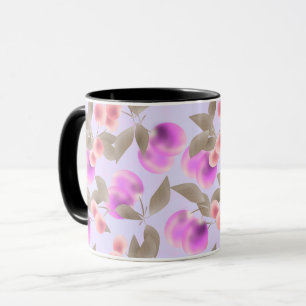 Seamless light plum fruits purple berries cherry p mug