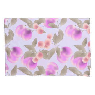 Seamless light plum fruits purple berries cherry p pillowcase